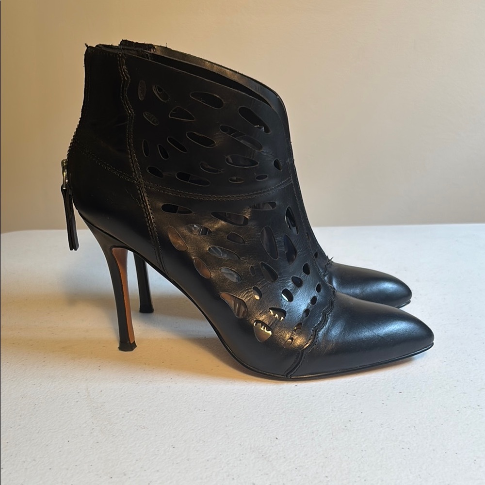 Black Cutout Ankle Boots - Picture 3 of 7
